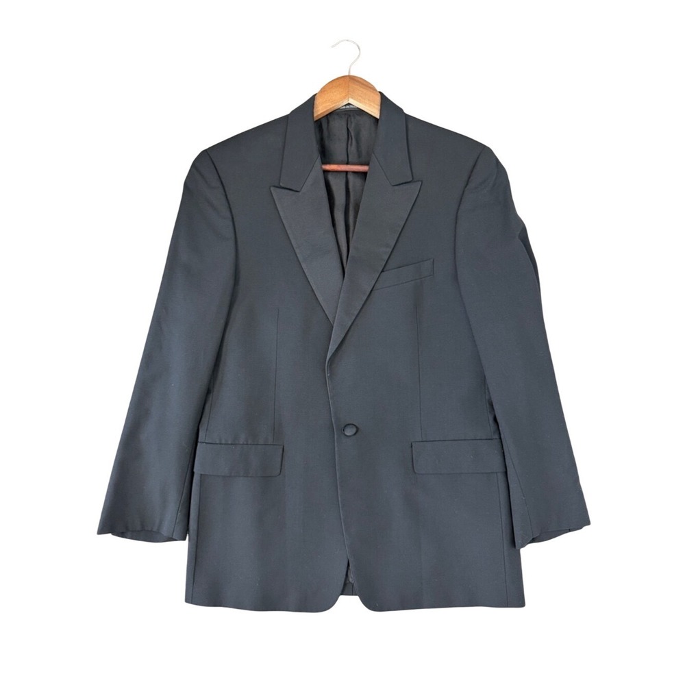 Paul Smith London Westbourne Wool Mohair Blazer Black 40R Made Italy Peak Lapel